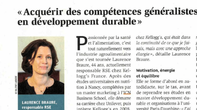 Interview de Laurence Braure (DESS  2002), responsable RSE chez Kellogg's France