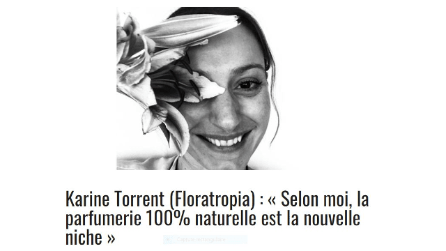 Entretien avec Karine Torrent (PGE 2000), créatrice FLORATROPIA PARIS, dans le magazine NEZ